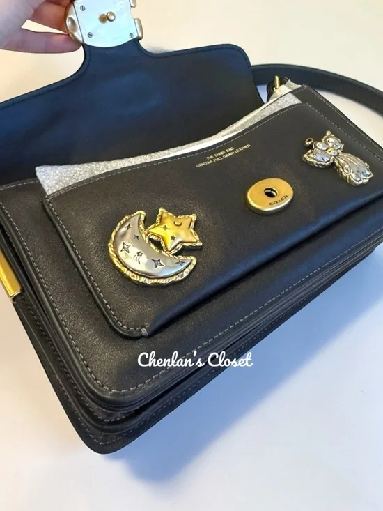 NWT Coach Tabby Shoulder Bag 26 with Pins Black Leather - Picture 12 of 15